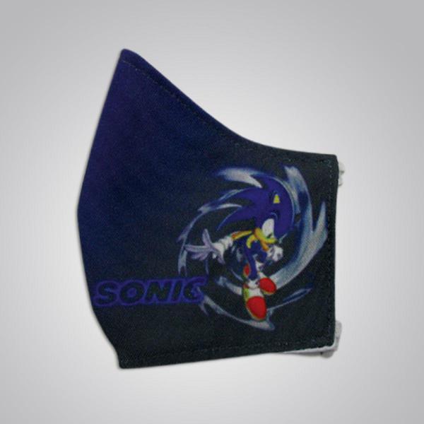 Tapabocas de Sonic fondo oscuro